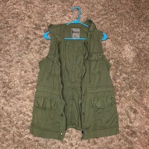 Sleeveless olive green vest